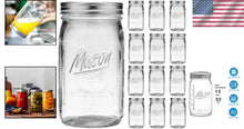 Load image into Gallery viewer, Versatile 32 oz Wide Mouth Mason Jars - Premium 12 Pack for Food &amp; Crafting