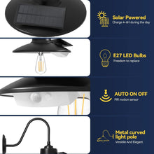 Load image into Gallery viewer, IP65 Waterproof Vintage Solar Wall Light with 3 Lighting Modes &amp; Remote Control