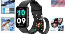 Load image into Gallery viewer, IP68 Waterproof Fitness Tracker with Heart Rate, Blood Pressure Monitor - Black