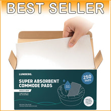 Load image into Gallery viewer, Reliable 250 Count Commode Pads - Gel Technology for Ultimate Cleanliness
