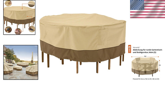 Veranda 60 Inch Round Table Cover - Stylish Protection Against Weather Elements