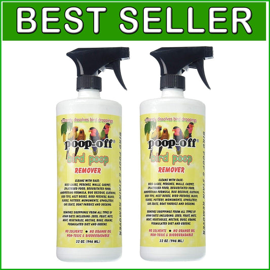 2 Pack 32 Oz Bird Waste Cleaner - Gentle Yet Effective on Furniture & Fabrics