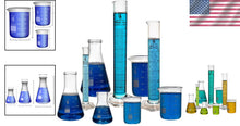 Load image into Gallery viewer, Professional 9-Piece Lab Glassware Set: Beaker, Flask &amp; Graduated Cylinder