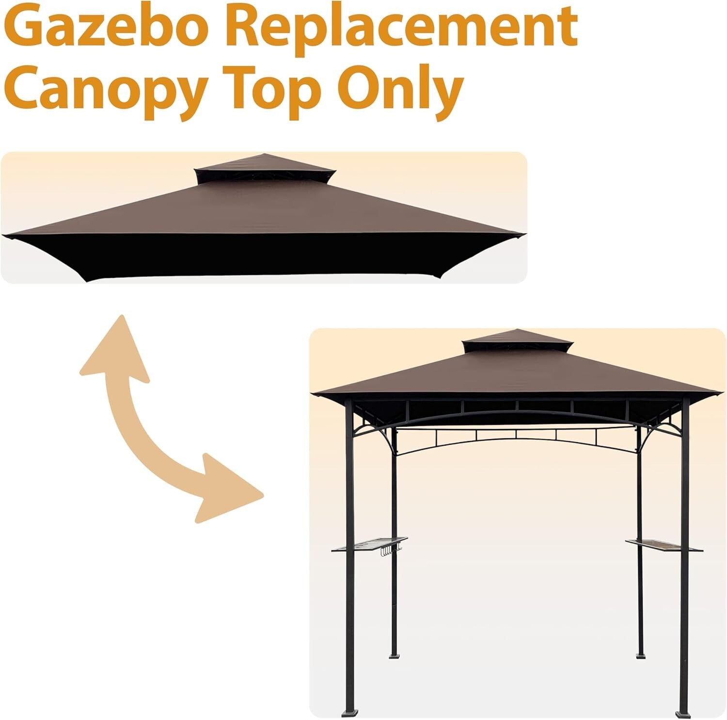 Rectangular Gazebo BBQ Canopy Replacement - Durable, Weather-Resistant Fabric