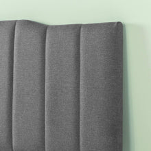 Load image into Gallery viewer, Classic Full Size Upholstered Headboard with Channel Stitched Design in Gray
