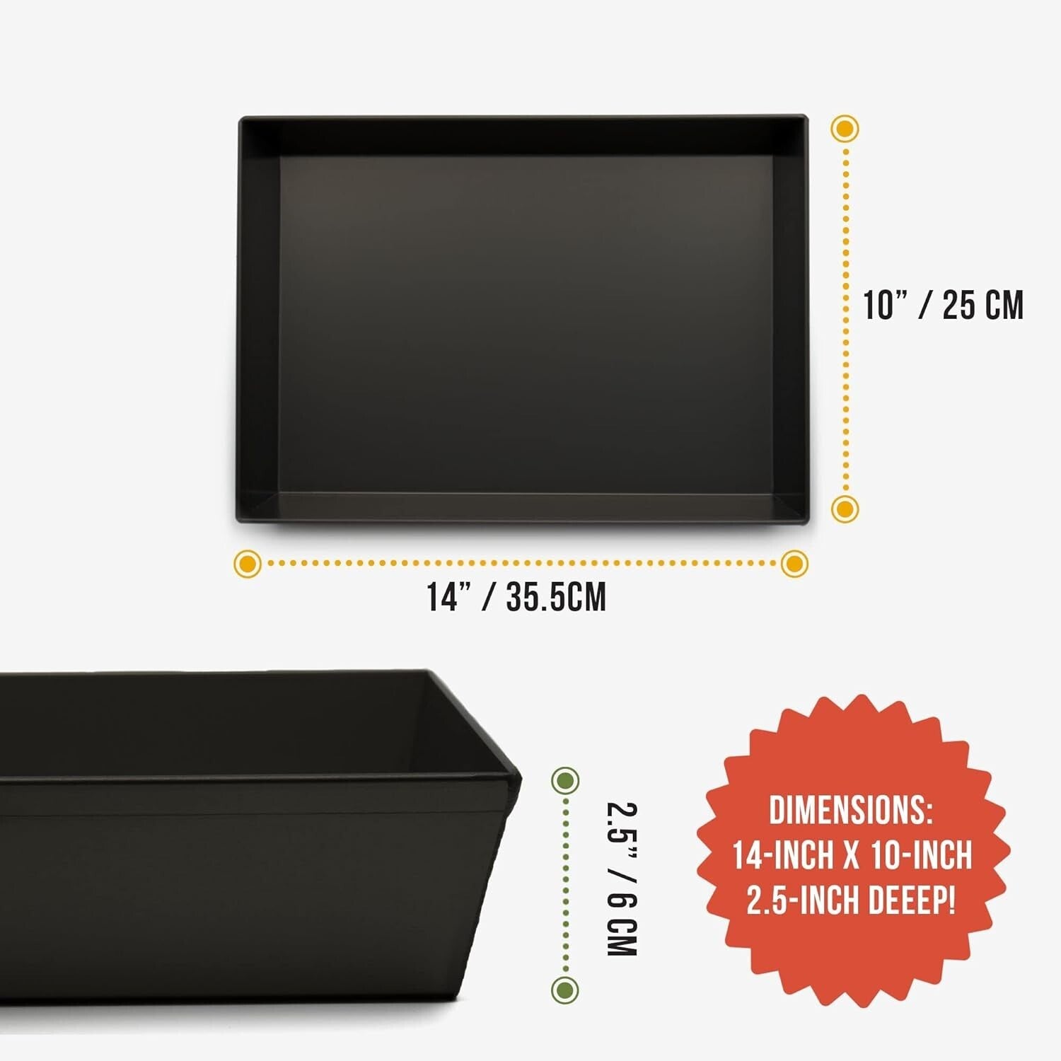 Heavy Duty Detroit Style Pizza Pan, 10 x 14 Inch - Ideal for Authentic Baking