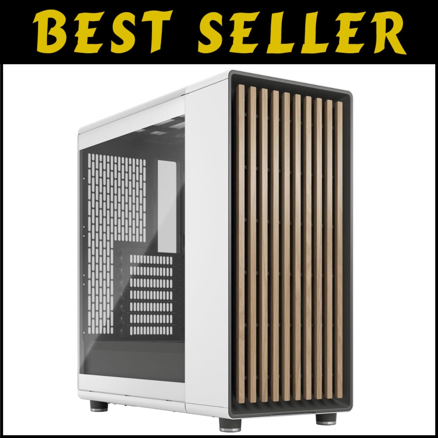 Clear Glass and Oak PC Gaming Case - Modern Design with Customizable Features