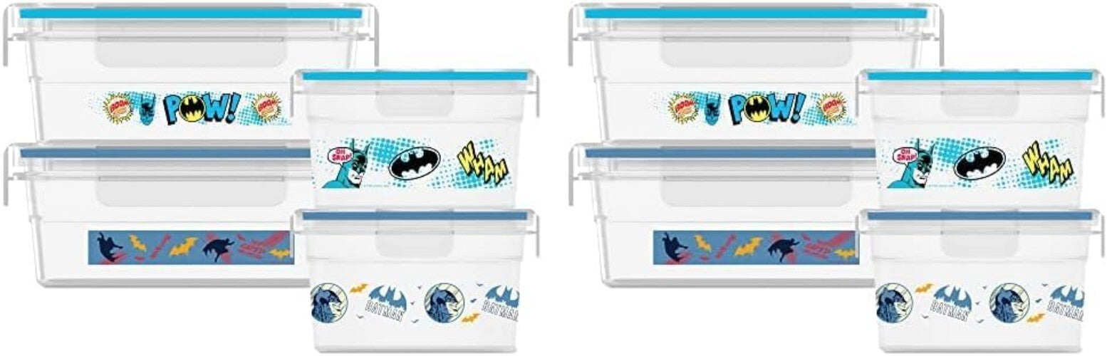 8-Pc Batman Food Storage Set: BPA-Free Meal Prep Containers with Locking Lids