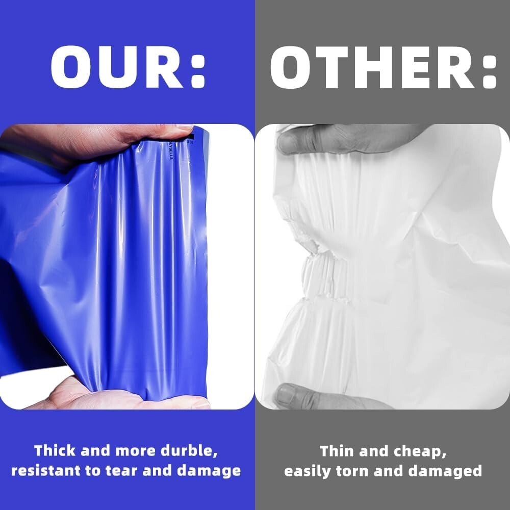 1000 Pcs 10x13 Inch Purple Poly Mailers - Waterproof & Tear-resistant Shippin...