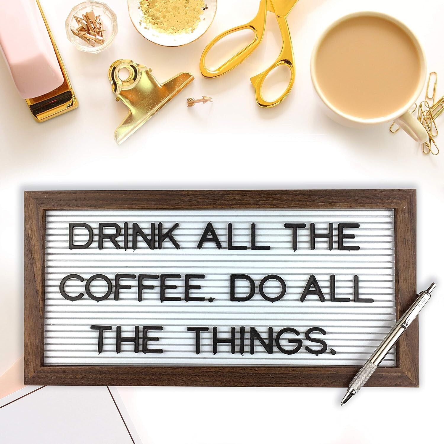 F-701 Retractable Ballpoint Pen 4-Pack - Stainless Steel, Fine 0.8mm Black Ink