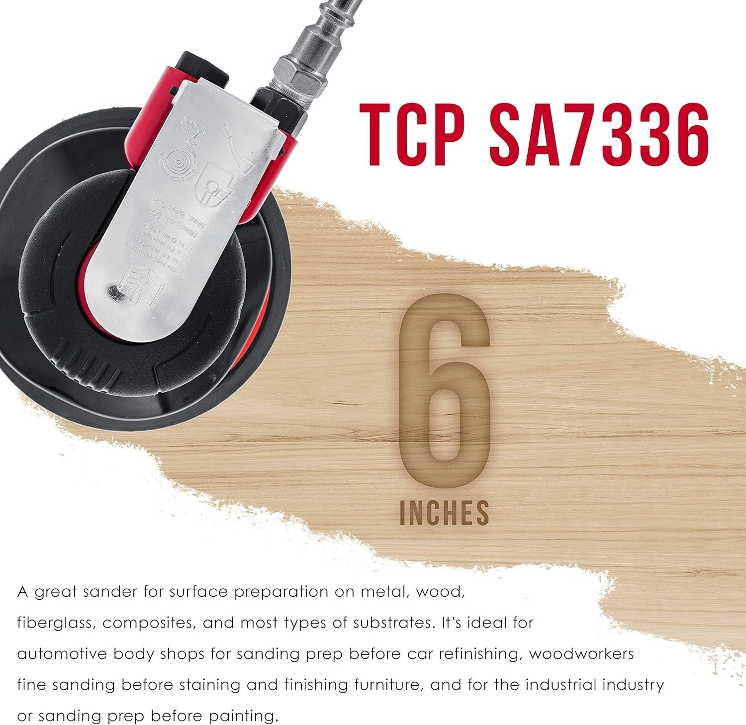 High-Performance 6" Dual-Action Palm Sander - Ideal for Automotive & More