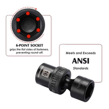 Load image into Gallery viewer, 10-Piece 3/8'' Drive Swivel Universal Impact Socket Set - Metric Sizes 10-19mm