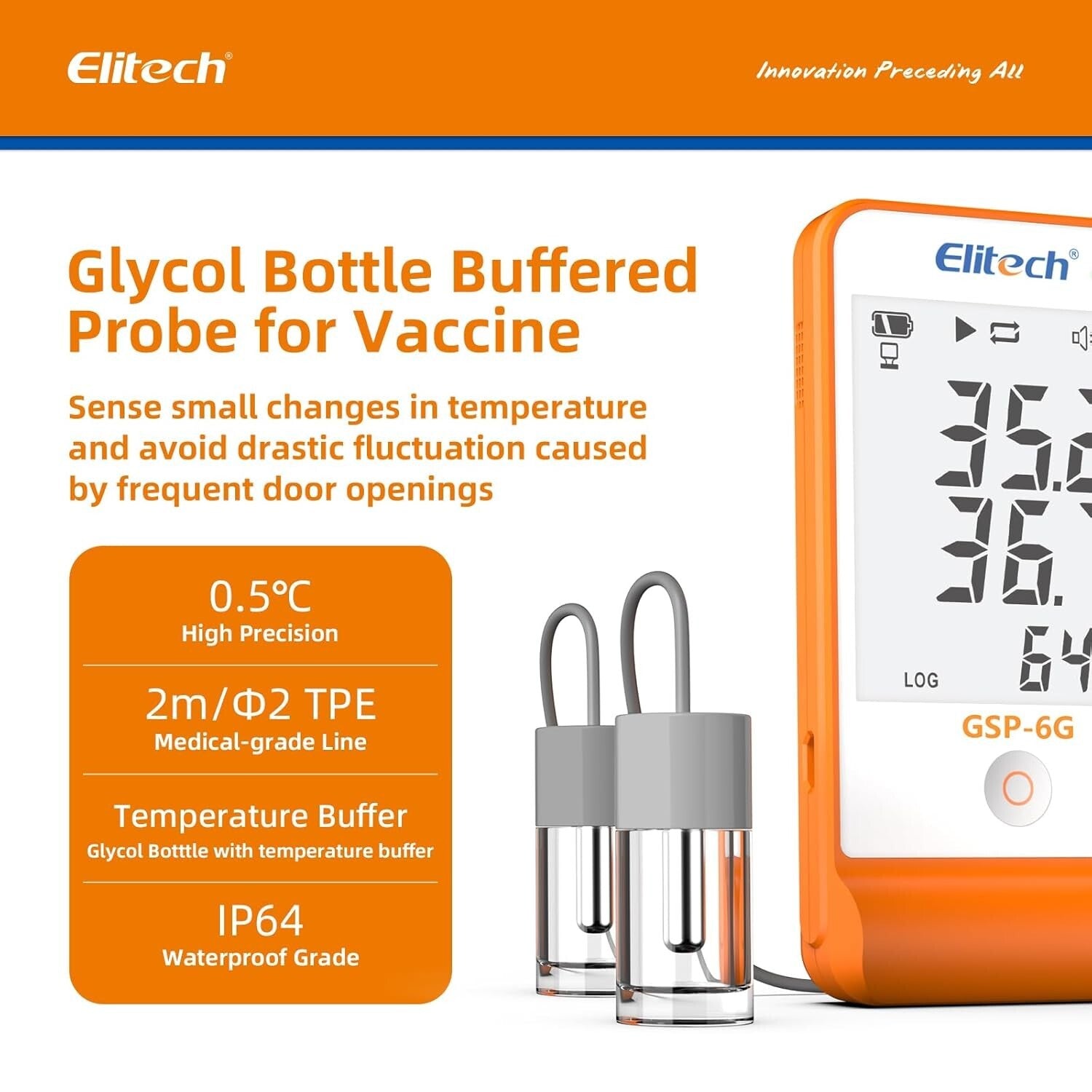 Easy-Install Temperature & Humidity Logger with Visual Alerts for Vaccine Fridge