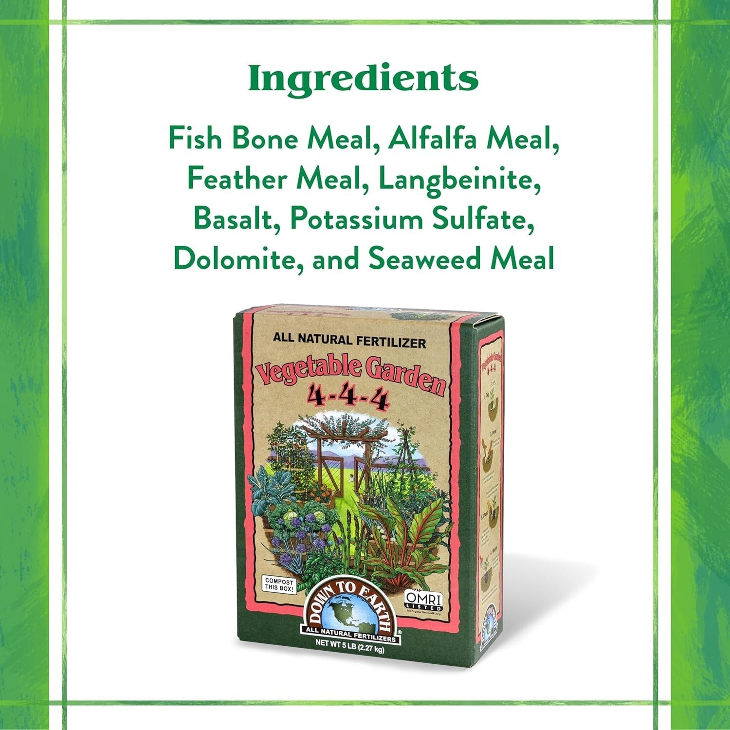 All-Natural 15 lb Vegetable Fertilizer 4-4-4 Mix for Healthy Garden Growth