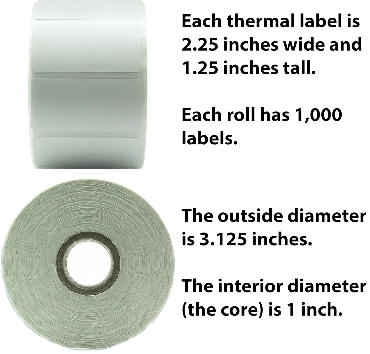 Premium Extra Sticky Thermal Labels 2.25x1.25in, 12 Pack for E-commerce Success