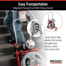 Load image into Gallery viewer, K-400 Heavy-Duty 120-Volt Drain Cleaner with Integrated Transport Cart &amp; Tools