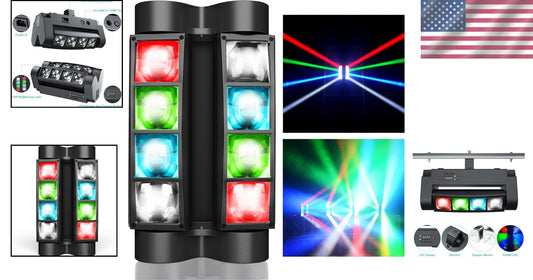 Sound Activated 8x3W RGBW Moving Head Light - Ideal for Parties, Weddings, Clubs