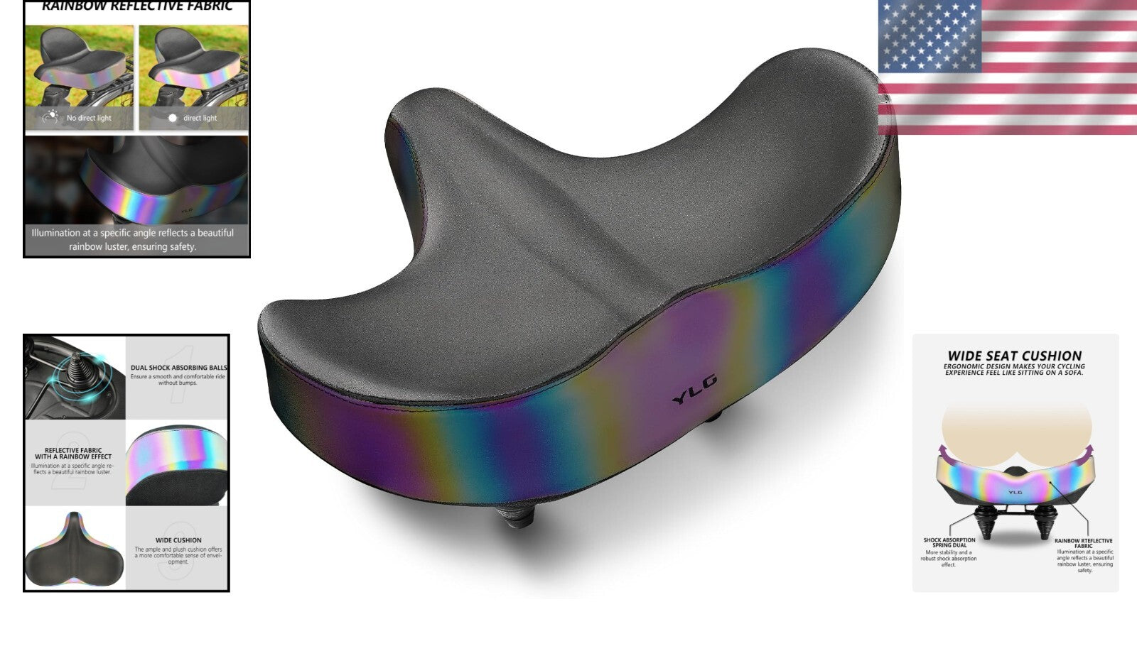 Extra Large Bike Seat with Memory Foam & Waterproof Cover for Ultimate Comfort