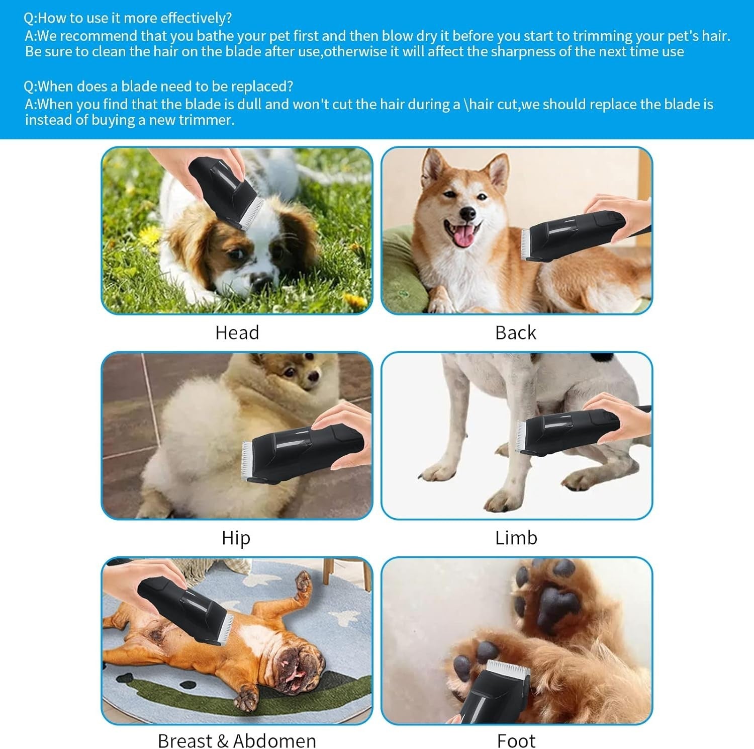 Efficient Grooming with 3 Pack 7FC Detachable Blades for Andis & Oster Models