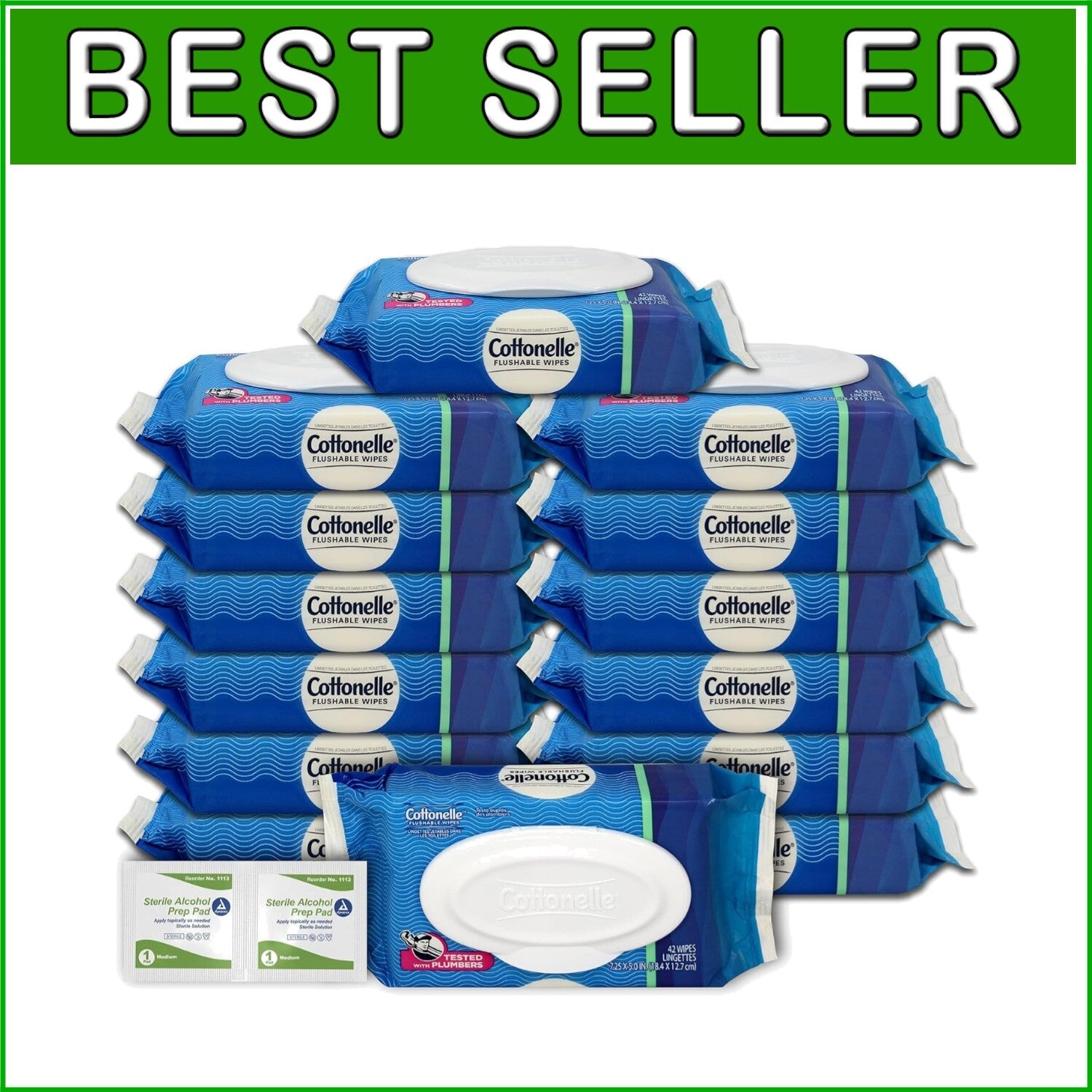 Economical Flushable Wipes Assortment - 588 Wipes + Cleaning Wipes for Home