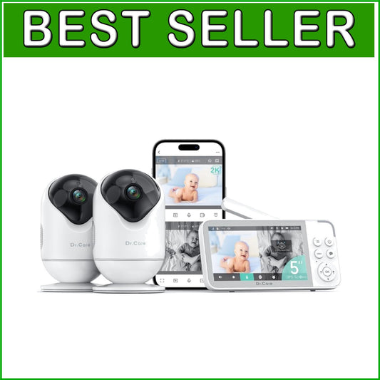 2K Resolution Baby Monitor with 5000mAh Battery & Cry Alerts - Ideal for Parents