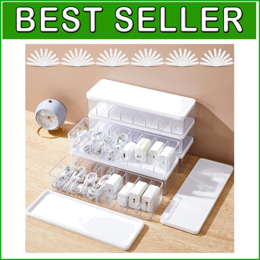 Multi-Functional Clear Cord Storage Box - Ideal for Cables and Office Supplies