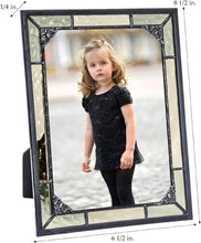 Load image into Gallery viewer, Antique Charcoal Stained Glass Photo Frame - 5x7 Horizontal/Vertical Display