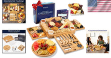 Load image into Gallery viewer, Extra Large Marble &amp; Bamboo Charcuterie Board Set - 27 Entertaining Accessories