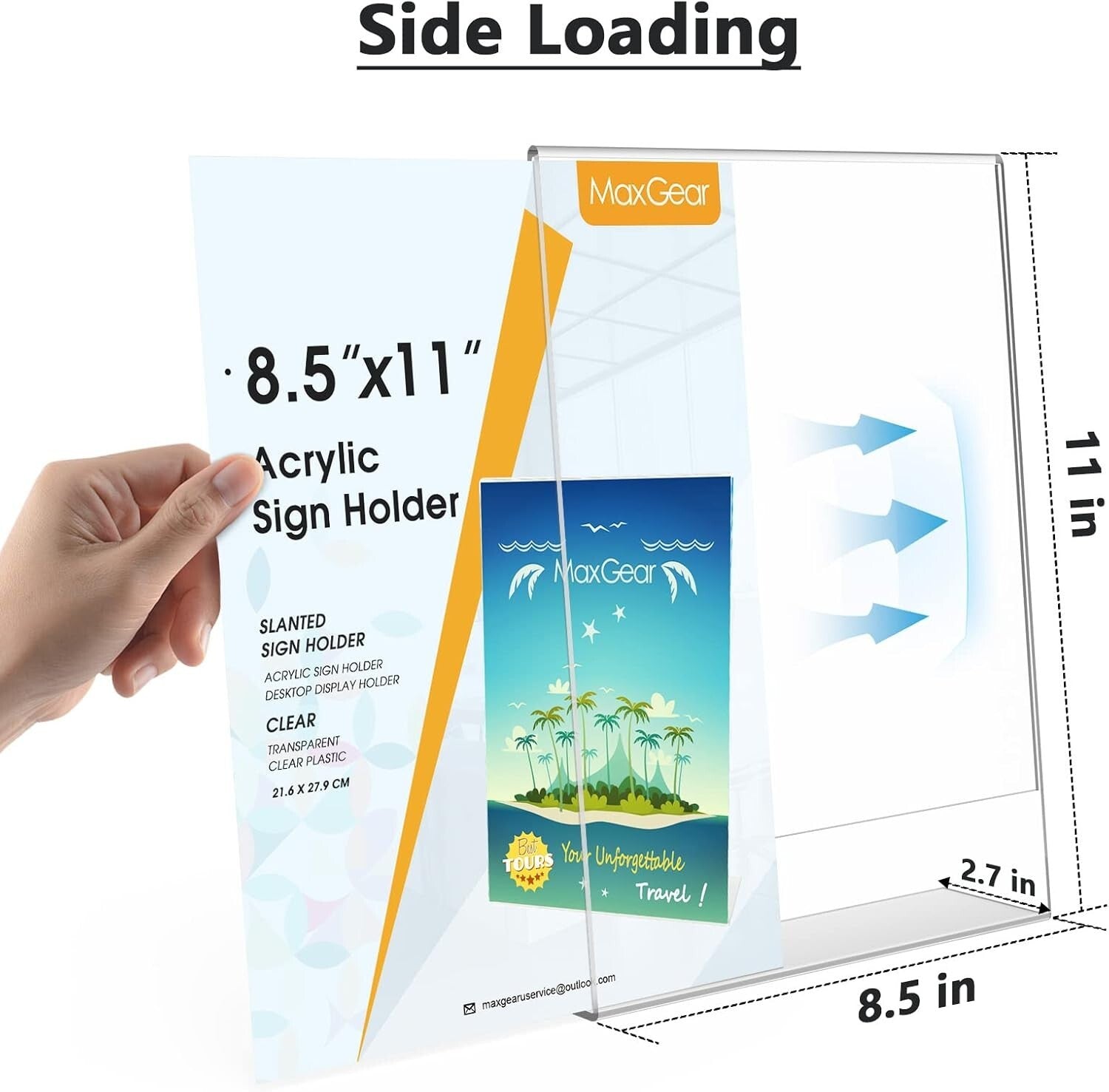 Clear Acrylic Display Frames 20-Pack, Slant Back Design - Perfect for Offices