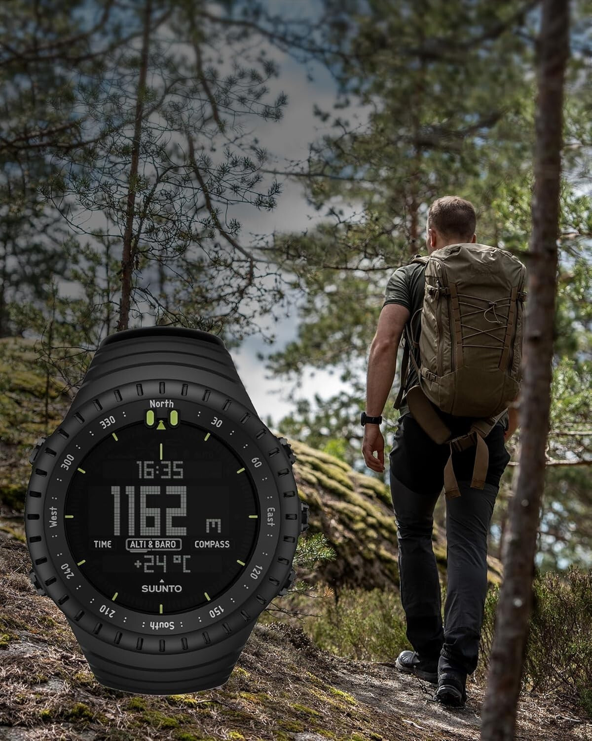 Durable Scandinavian Design Sports Watch with Altimeter & Temperature Tracker
