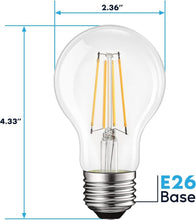 Load image into Gallery viewer, Elegant A19 LED Edison Bulbs 4-Pack - 60W Equivalent, 3500K Natural White Light