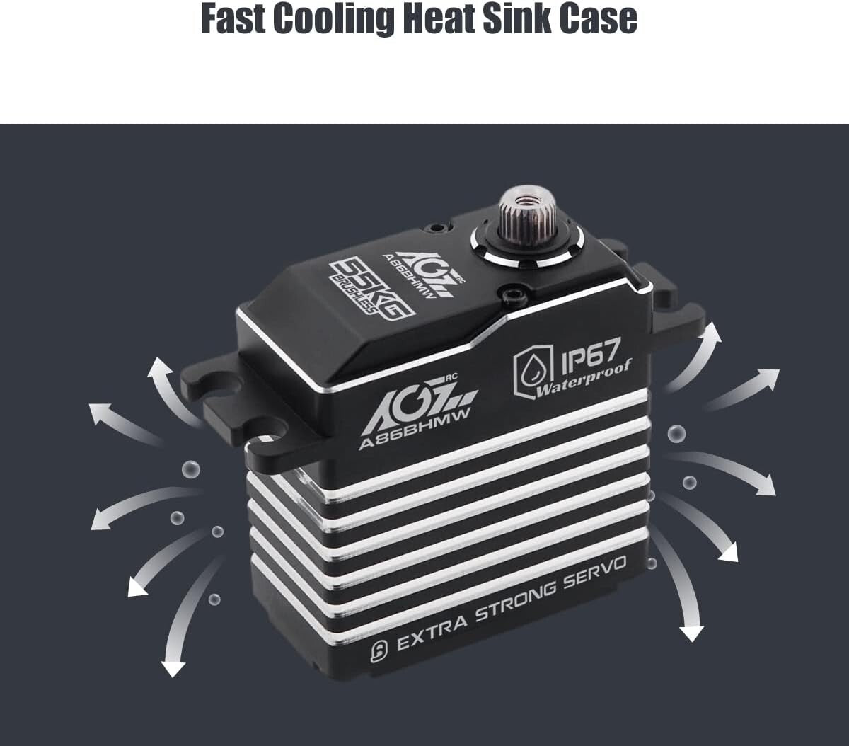 55KG High Torque Programmable Waterproof Brushless RC Servo Motor for 1/10 Cars