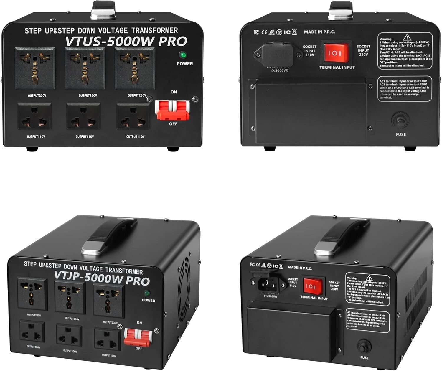 Efficient 5000W Voltage Converter with Three Sockets - Seamless Power Adaptation