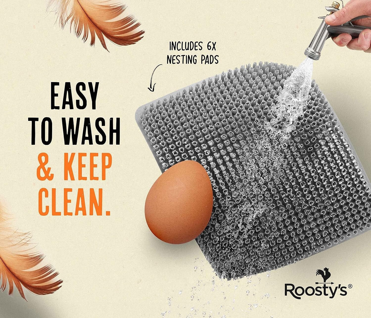 Durable Chicken Nesting Liners - 6 Waterproof Pads for Secure Egg Laying
