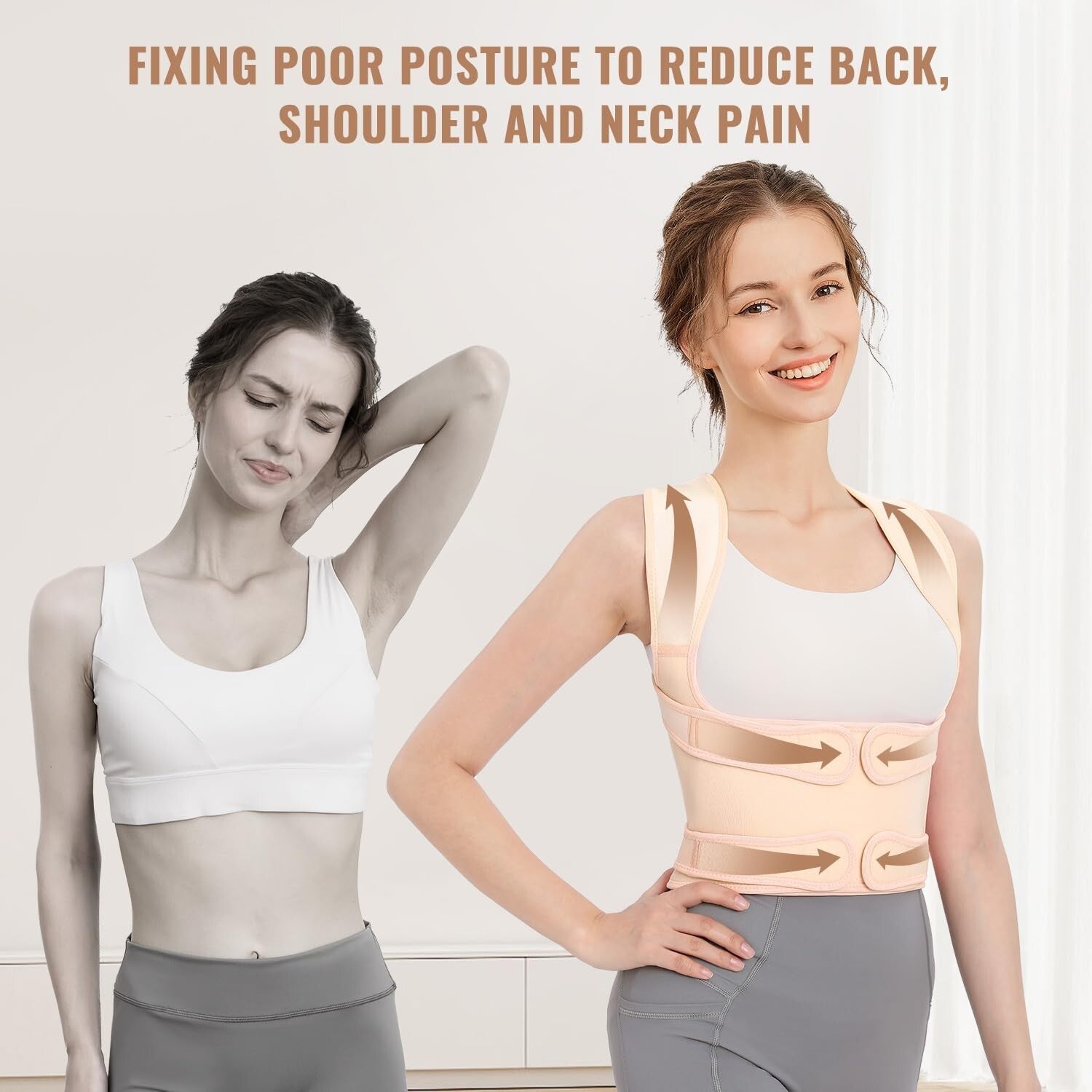 Breathable Mesh Posture Corrector with Support Rods - Ideal for Scoliosis Relief
