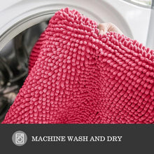 Load image into Gallery viewer, Soft Absorbent Chenille Bath Mat 36 x 60 - Non-Slip Runner in Vibrant Hot Pink