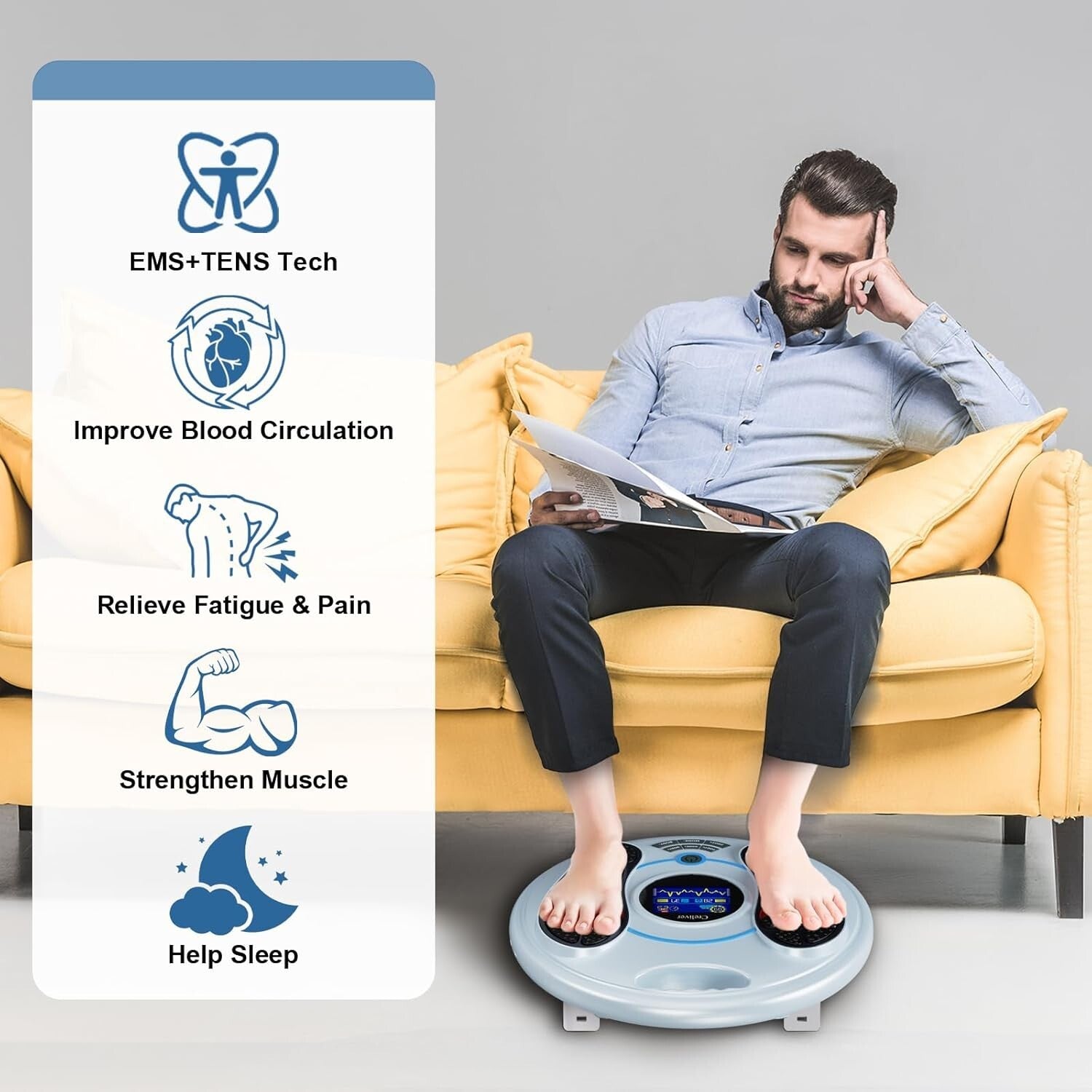 FDA Cleared Foot and Body Massager – Dual System for Pain Relief and Circulation