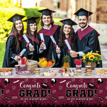 Load image into Gallery viewer, Elegant Maroon Graduation Dinnerware Set for Up to 50 Guests - Class of 2025