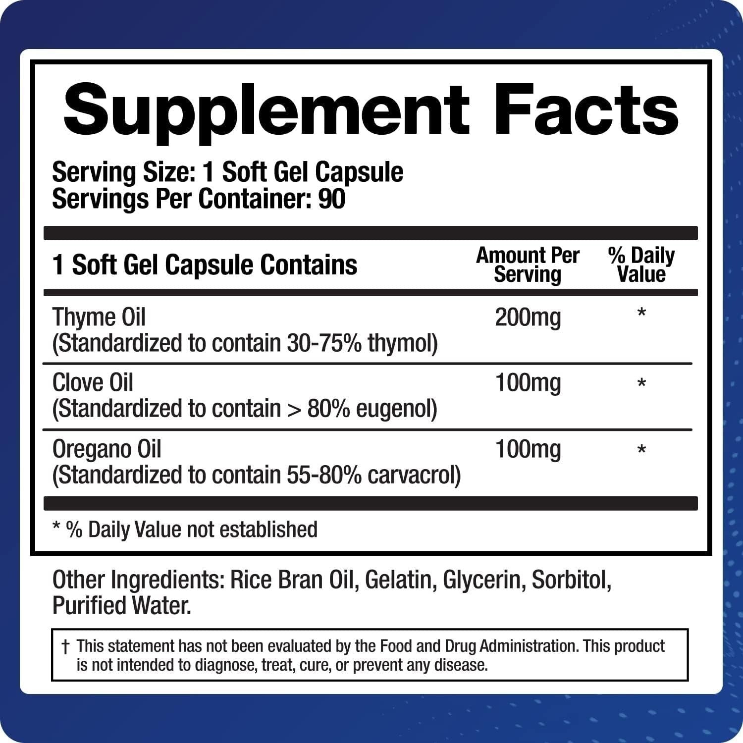 Essential Oil Blend Digestive Softgels - Thyme, Oregano & Clove for Gut Balance