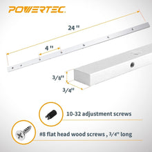 Load image into Gallery viewer, Aluminum 24" Miter Bar with Countersunk Holes - Versatile 4PK for Woodworking