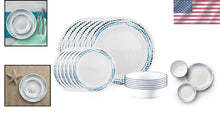 Load image into Gallery viewer, Contemporary Ocean Blue 18-Piece Dinnerware Set – Timeless Style &amp; Functionality
