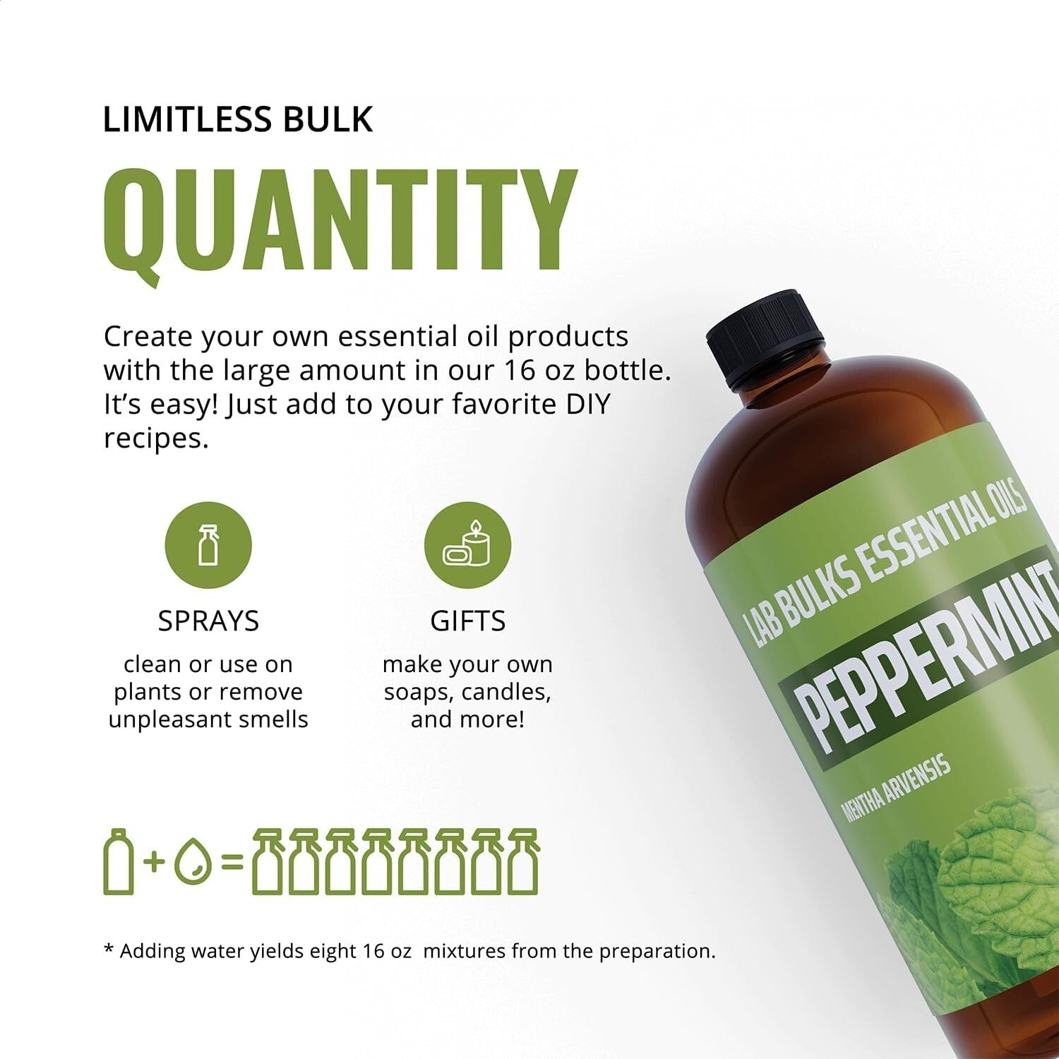 Bulk Peppermint Oil 32 oz - Perfect for Diffusers, Candles, and Personal Care