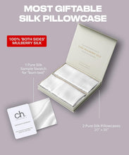 Load image into Gallery viewer, Grade 6A Silk Pillow Case Set of 2 King | Cooling Zipper Closure | Pure White