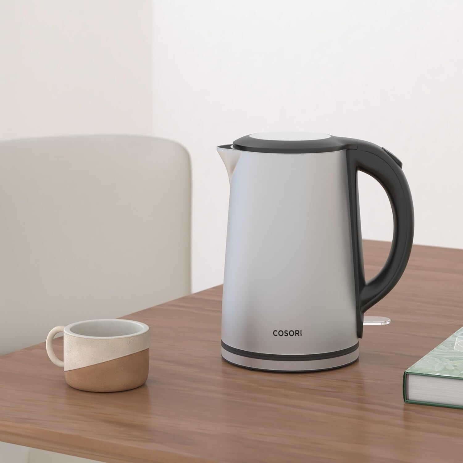 Stylish 1.5L Stainless Steel Electric Kettle with Automatic Shut-Off & Blue LED