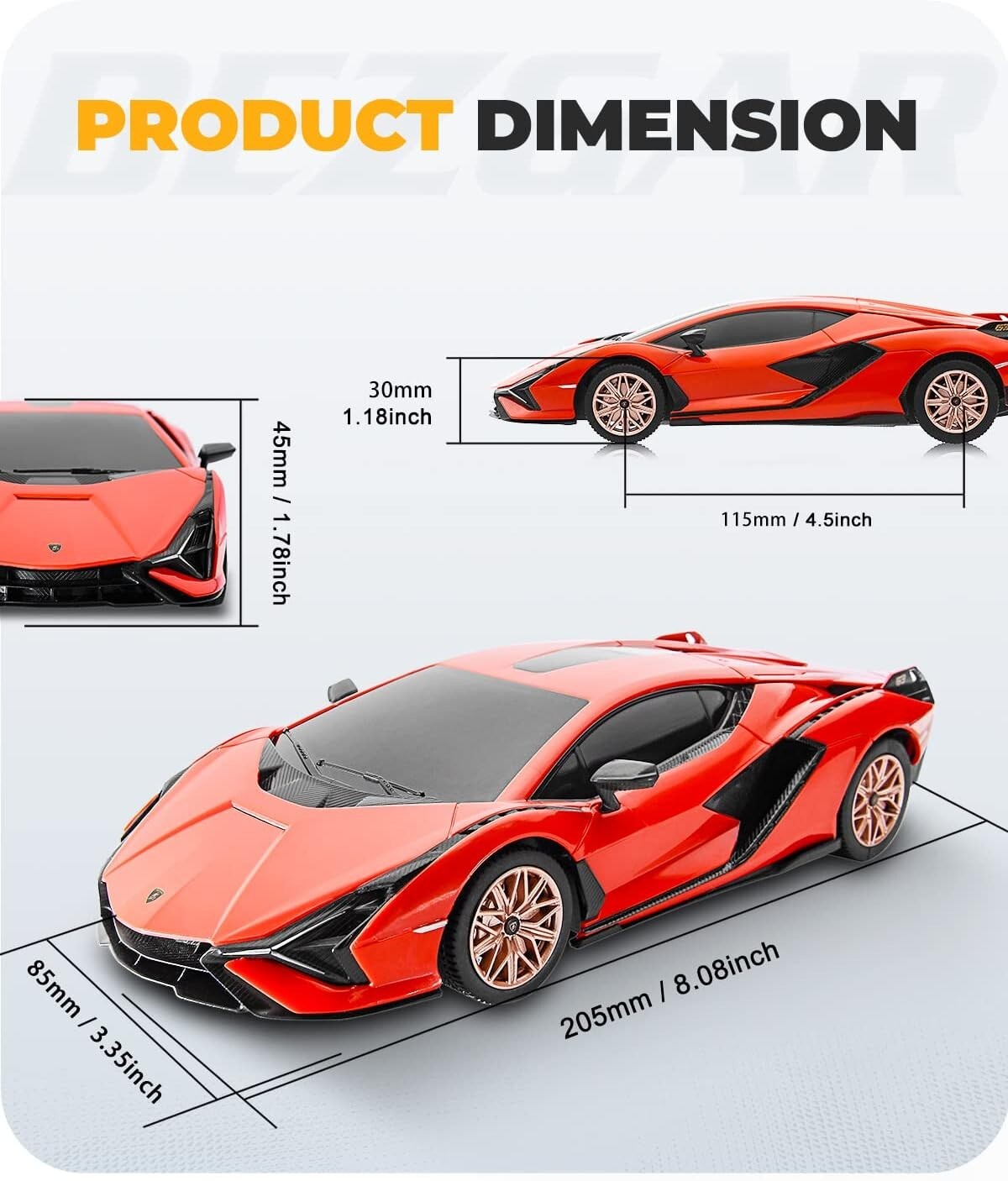 Durable 1:24 Remote Control Lambo Sián FKP 37 - Perfect for Kids & Collectors