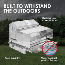 Load image into Gallery viewer, Pest-Proof 25lb Metal Feeder with Rain Cover - Perfect for Backyard Flocks