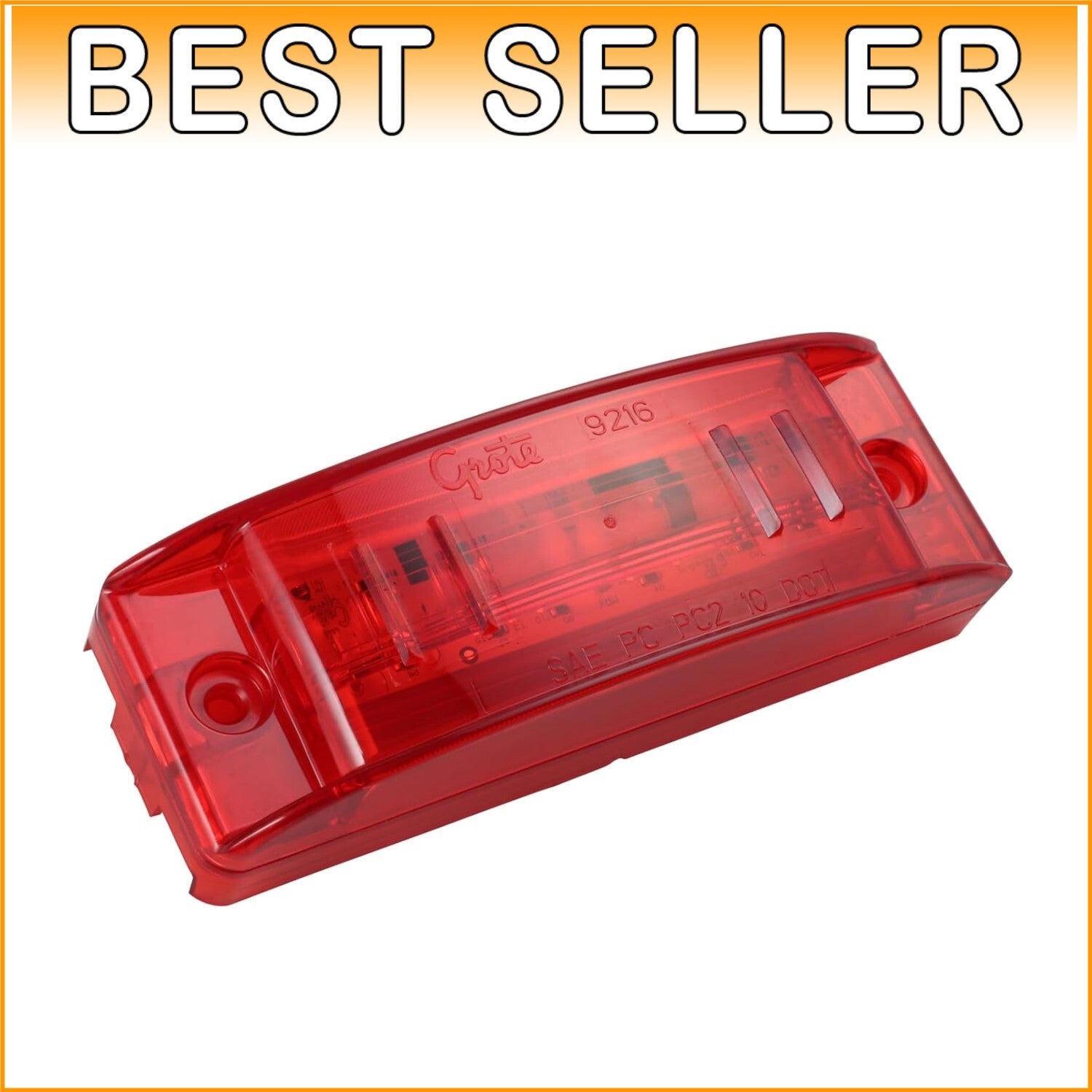 Hardwired Red SuperNova LED Clearance Light with Durable Turtleback Design