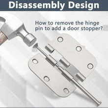 Load image into Gallery viewer, Classic Brushed Nickel 30 Pack Door Hinges 3.5" x 3.5" with Removable Pins