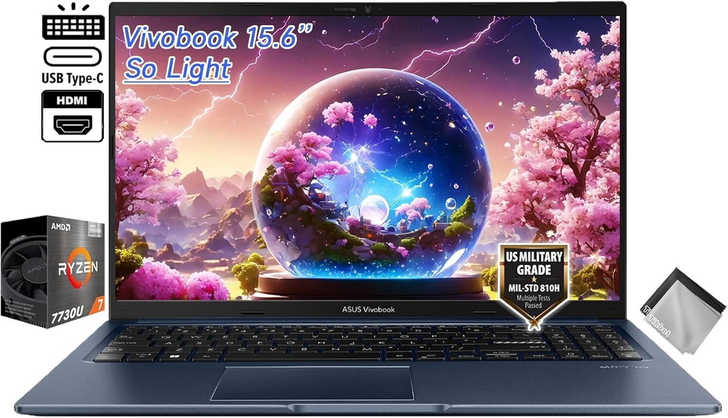 Powerful 15.6-Inch Vivobook with Ryzen 7, Backlit KB & Full HD for Work and Play
