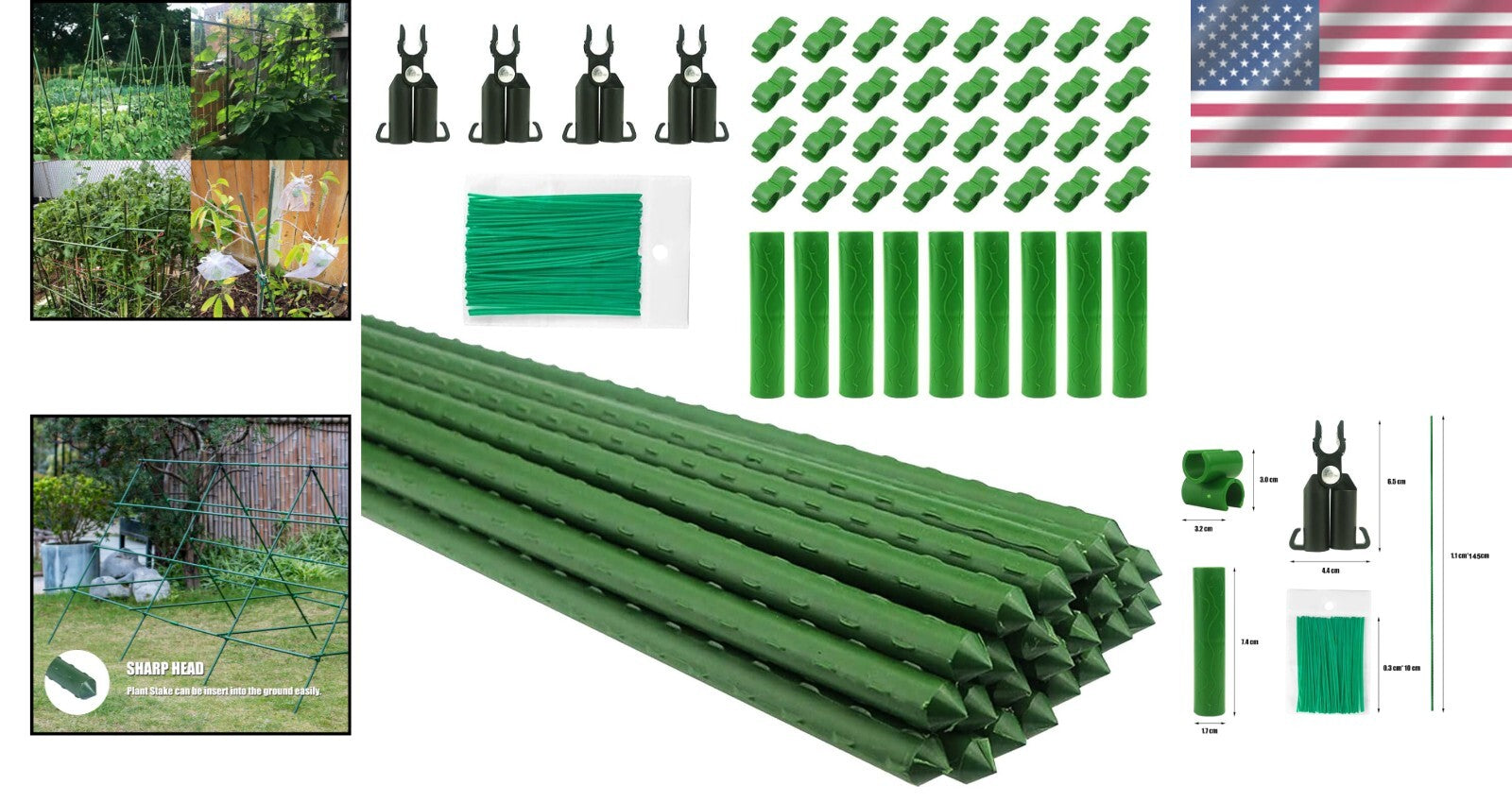 Durable 57" Plastic Coated Garden Trellis for Tomatoes and Climbing Vegetables